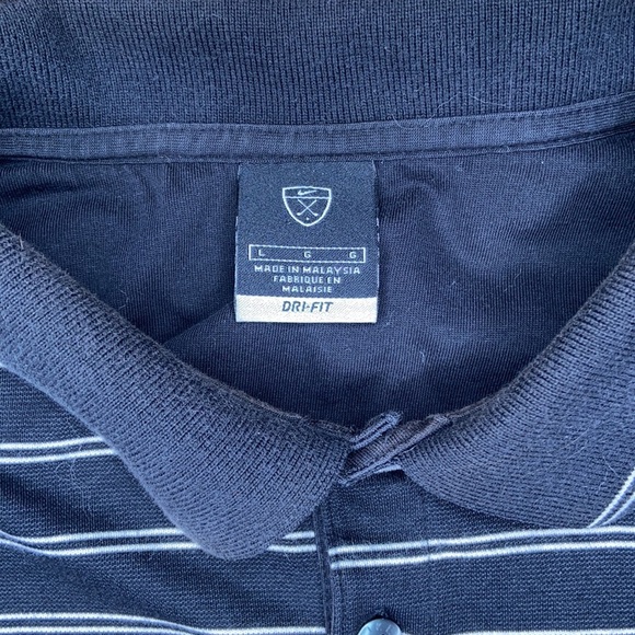 Black with white stripes Nike golf polo - Picture 3 of 8